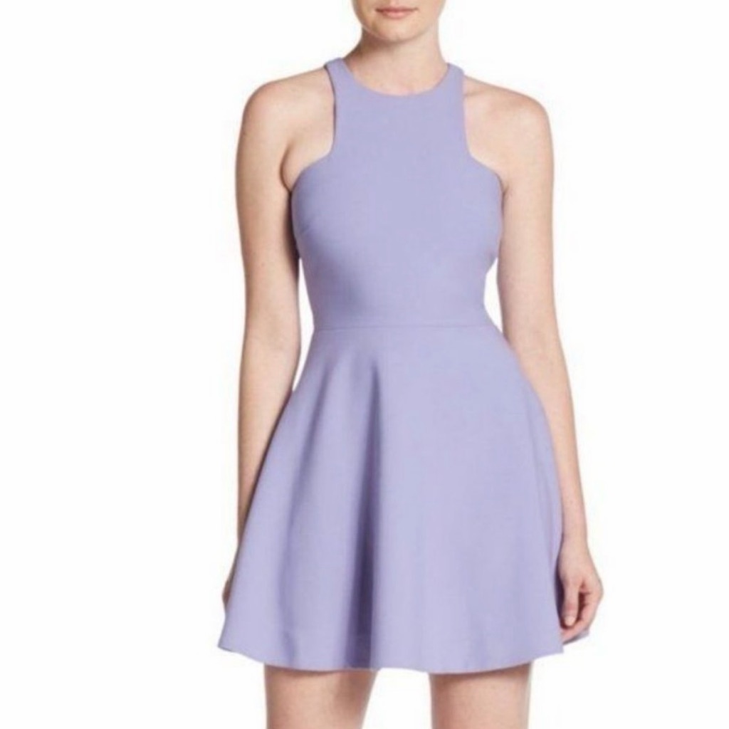 Elizabeth And James Lilac Sleeveless Clarissa Fit-And-Flare Mini Dress